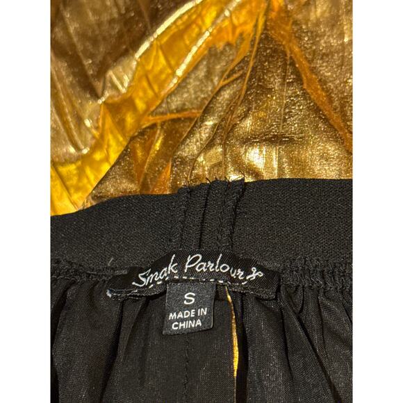 Smak Parlour Unique Vintage Gold Day Tripper Flare Mini Skirt S NWOT - Picture 4 of 5